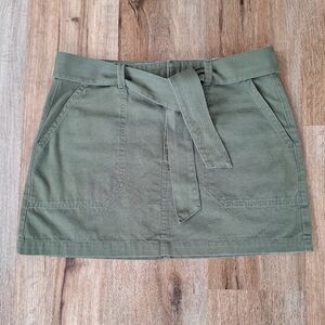 Indigo Rein Olive Mini Skirt with Belt